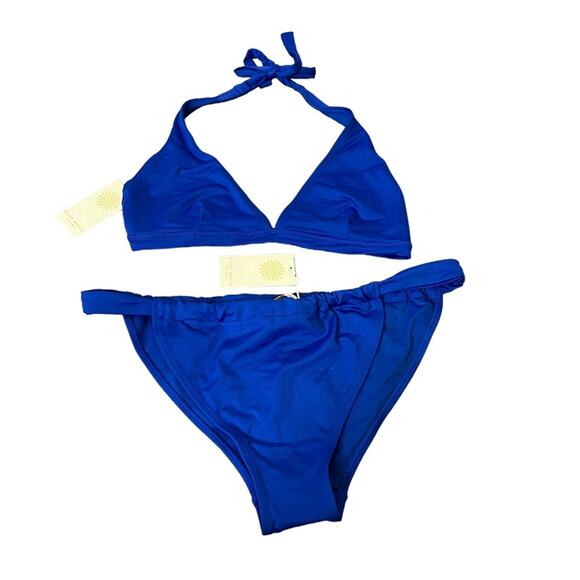 NWT Ramy Brook bikini set azure Lana bottom, Rhode top Sz L - Picture 1 of 3